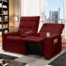 Poltrona de Cinema Reclinável 2 Lugares Baú USB Mallie FH9 Veludo Vermelho - Mpozenato