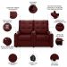 Poltrona de Cinema Reclinável 2 Lugares Baú USB Mallie FH9 Veludo Vinho - Mpozenato