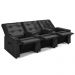 Poltrona de Cinema Reclinável 3 Lugares Baú USB Mallie FH9 PU Preto Brilho - Mpozenato