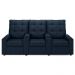 Poltrona de Cinema Reclinável 3 Lugares Baú USB Mallie FH9 Veludo Azul - Mpozenato