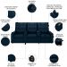 Poltrona de Cinema Reclinável 3 Lugares Baú USB Mallie FH9 Veludo Azul - Mpozenato