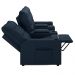 Poltrona de Cinema Reclinável 3 Lugares Baú USB Mallie FH9 Veludo Azul - Mpozenato