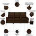 Poltrona de Cinema Reclinável 3 Lugares Baú USB Mallie FH9 Veludo Marrom - Mpozenato