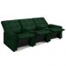 Poltrona de Cinema Reclinável 3 Lugares Baú USB Mallie FH9 Veludo Verde - Mpozenato
