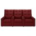 Poltrona de Cinema Reclinável 3 Lugares Baú USB Mallie FH9 Veludo Vermelho - Mpozenato