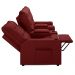 Poltrona de Cinema Reclinável 3 Lugares Baú USB Mallie FH9 Veludo Vermelho - Mpozenato
