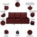 Poltrona de Cinema Reclinável 3 Lugares Baú USB Mallie FH9 Veludo Vinho - Mpozenato