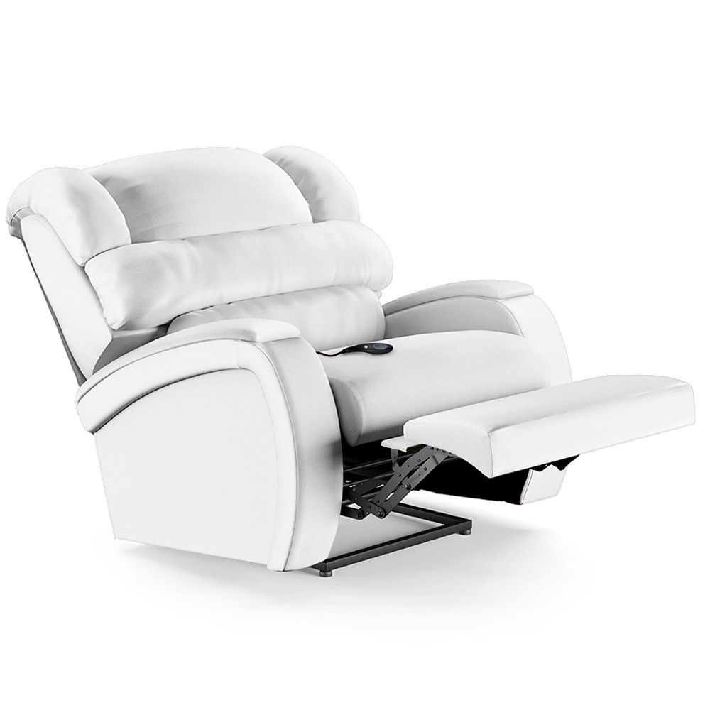 Poltrona do Papai Reclinável Kalie Controle Power Elétrico FH9 PU Branco - Mpozenato