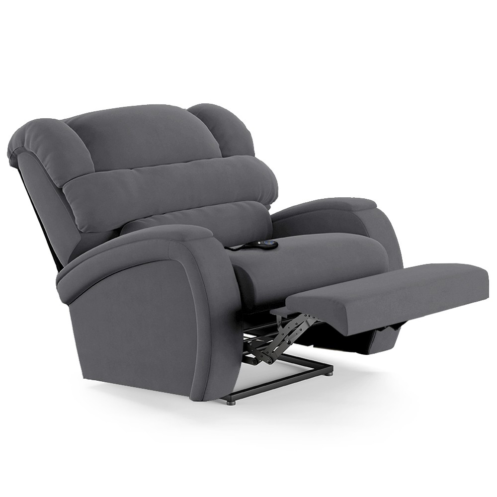Poltrona do Papai Reclinável Kalie Controle Power Elétrico FH9 Veludo Cinza - Mpozenato