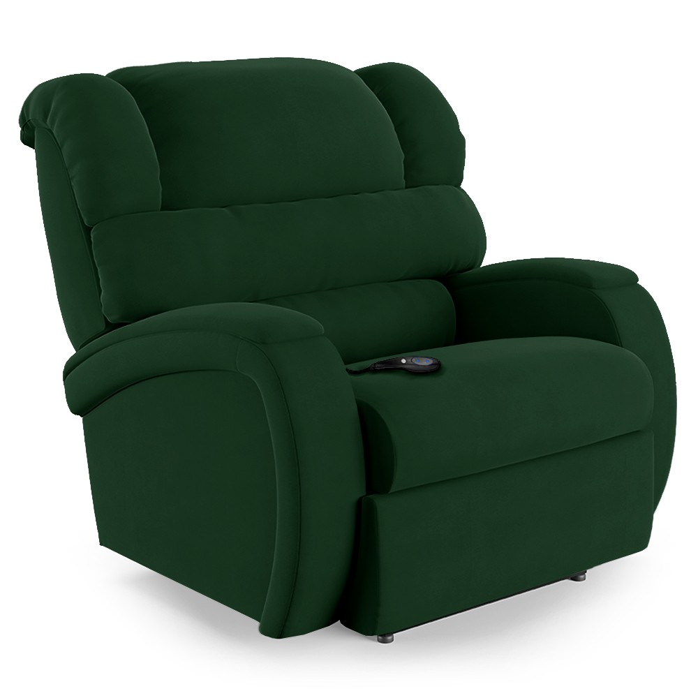 Poltrona do Papai Reclinável Kalie Controle Power Elétrico FH9 Veludo Verde - Mpozenato