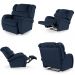 Poltrona do Papai Reclinável Kalie Controle Power Elétrico USB FH9 PU Azul - Mpozenato