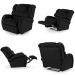 Poltrona do Papai Reclinável Kalie Controle Power Elétrico USB FH9 PU Preto - Mpozenato