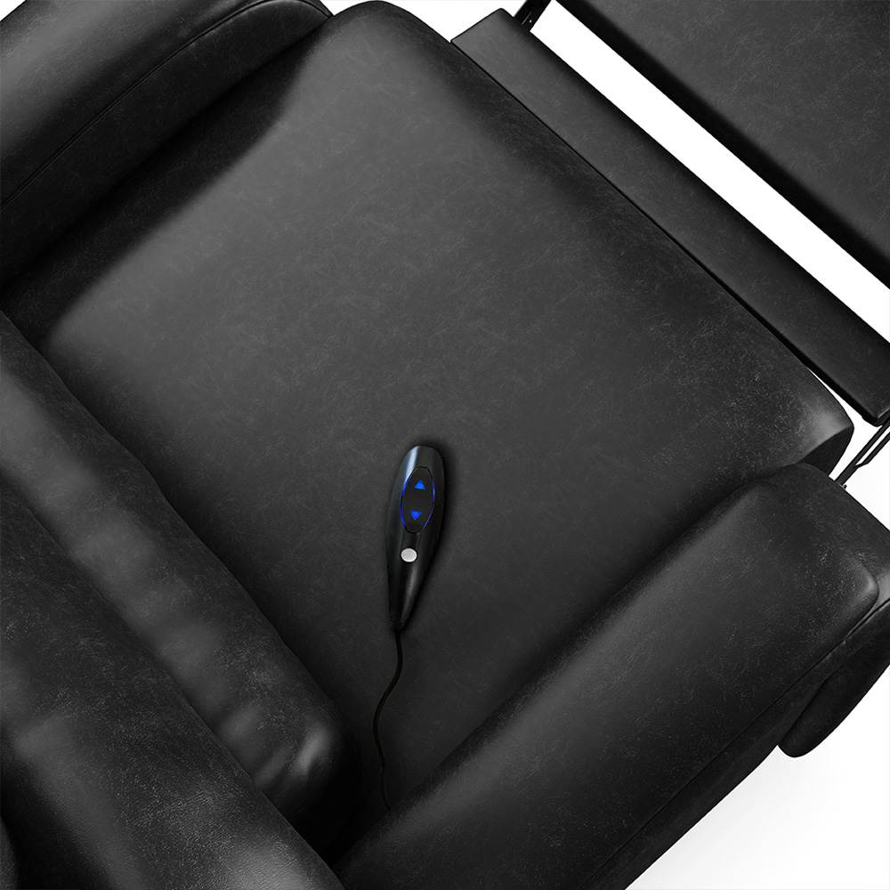 Poltrona do Papai Reclinável Kalie Controle Power Elétrico USB FH9 PU Preto Brilho - Mpozenato