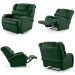 Poltrona do Papai Reclinável Kalie Controle Power Elétrico USB FH9 PU Verde Musgo - Mpozenato