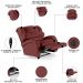 Poltrona do Papai Reclinável Kalie Controle Power Elétrico USB FH9 PU Vermelho - Mpozenato
