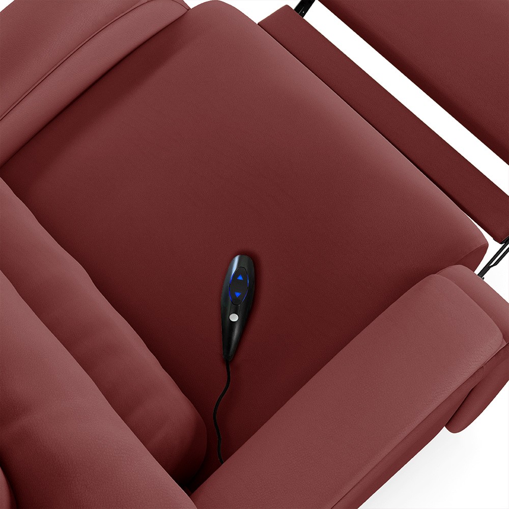 Poltrona do Papai Reclinável Kalie Controle Power Elétrico USB FH9 PU Vermelho - Mpozenato