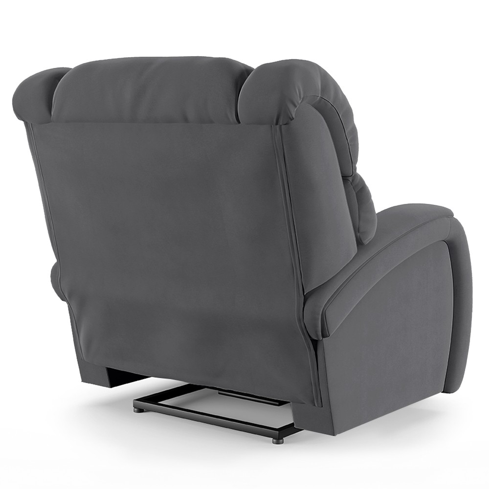 Poltrona do Papai Reclinável Kalie Controle Power Elétrico USB FH9 Veludo Cinza - Mpozenato