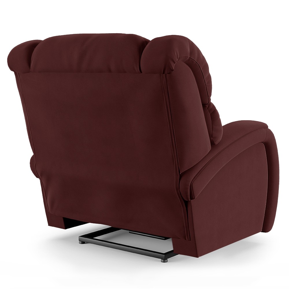 Poltrona do Papai Reclinável Kalie Controle Power Elétrico USB FH9 Veludo Vinho - Mpozenato