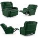 Poltrona do Papai Reclinável Kalie Elétrica Botão LED FH9 PU Verde Musgo - Mpozenato