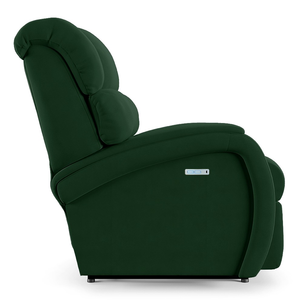 Poltrona do Papai Reclinável Kalie Elétrica Botão LED FH9 Veludo Verde - Mpozenato
