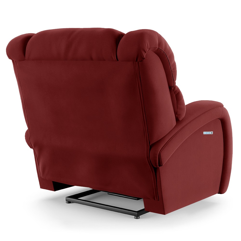 Poltrona do Papai Reclinável Kalie Elétrica Botão LED FH9 Veludo Vermelho - Mpozenato
