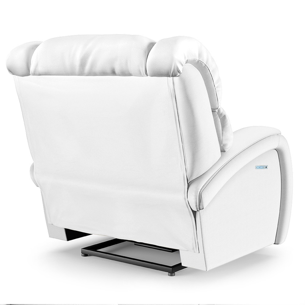 Poltrona do Papai Reclinável Kalie Elétrica Botão LED Massagem FH9 PU Branco - Mpozenato