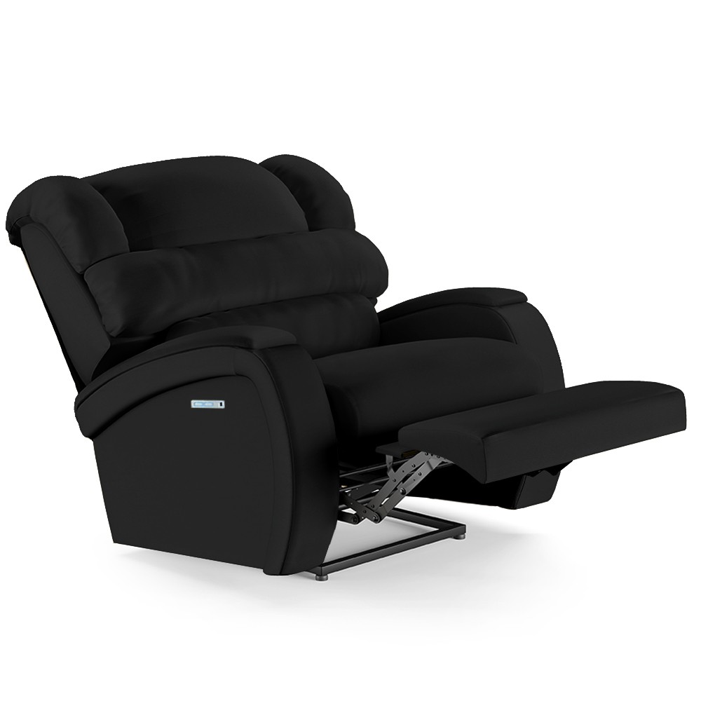 Poltrona do Papai Reclinável Kalie Elétrica Botão LED Massagem FH9 PU Preto - Mpozenato