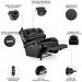 Poltrona do Papai Reclinável Kalie Elétrica Botão LED Massagem FH9 PU Preto Brilho - Mpozenato