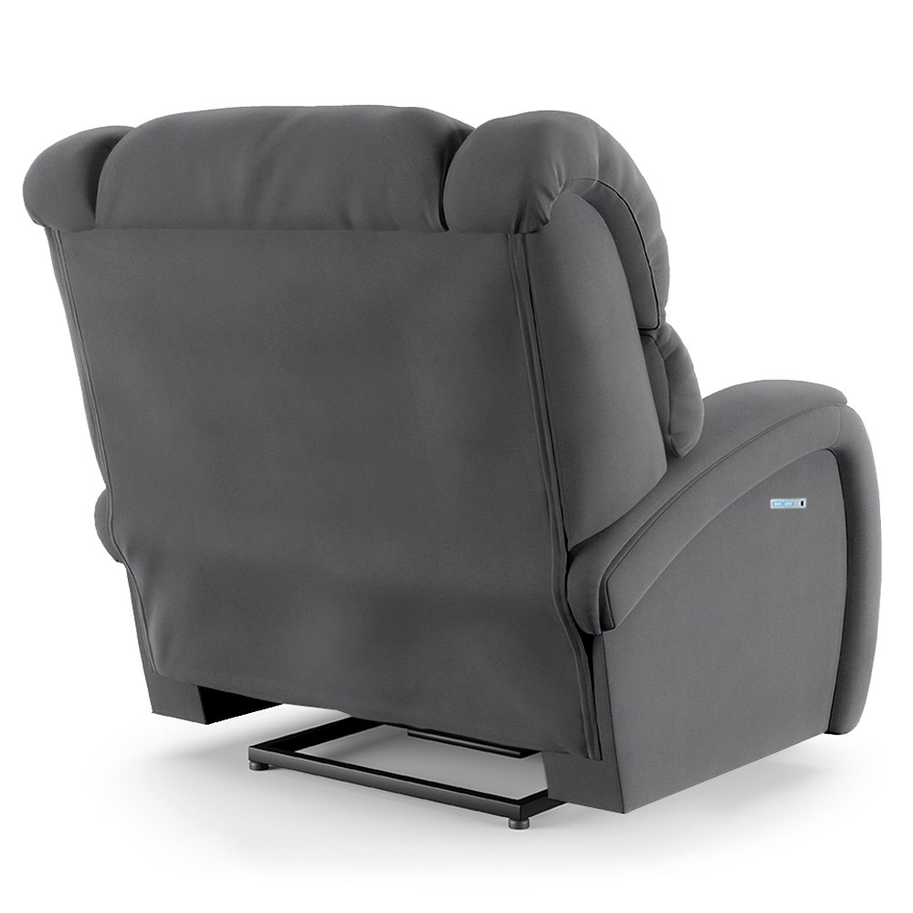 Poltrona do Papai Reclinável Kalie Elétrica Botão LED Massagem FH9 Veludo Cinza - Mpozenato