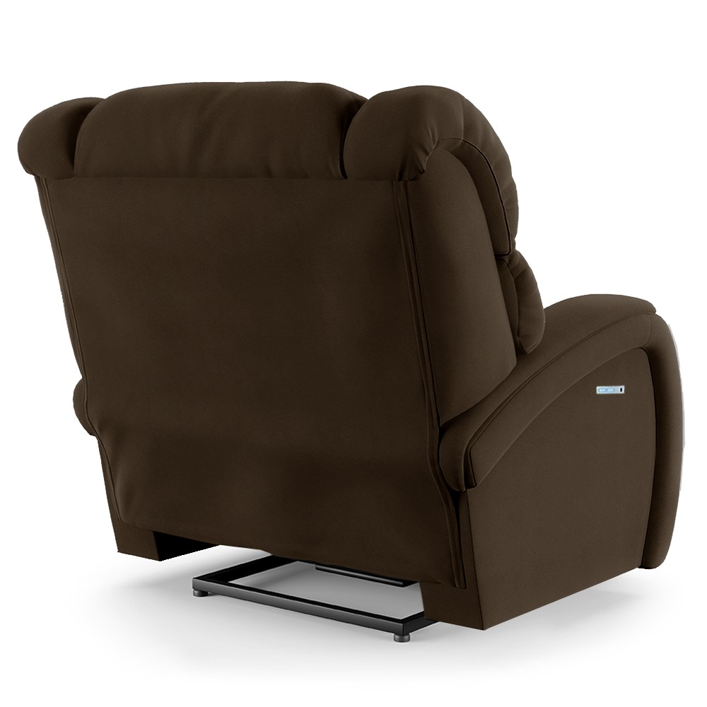 Poltrona do Papai Reclinável Kalie Elétrica Botão LED Massagem FH9 Veludo Marrom - Mpozenato