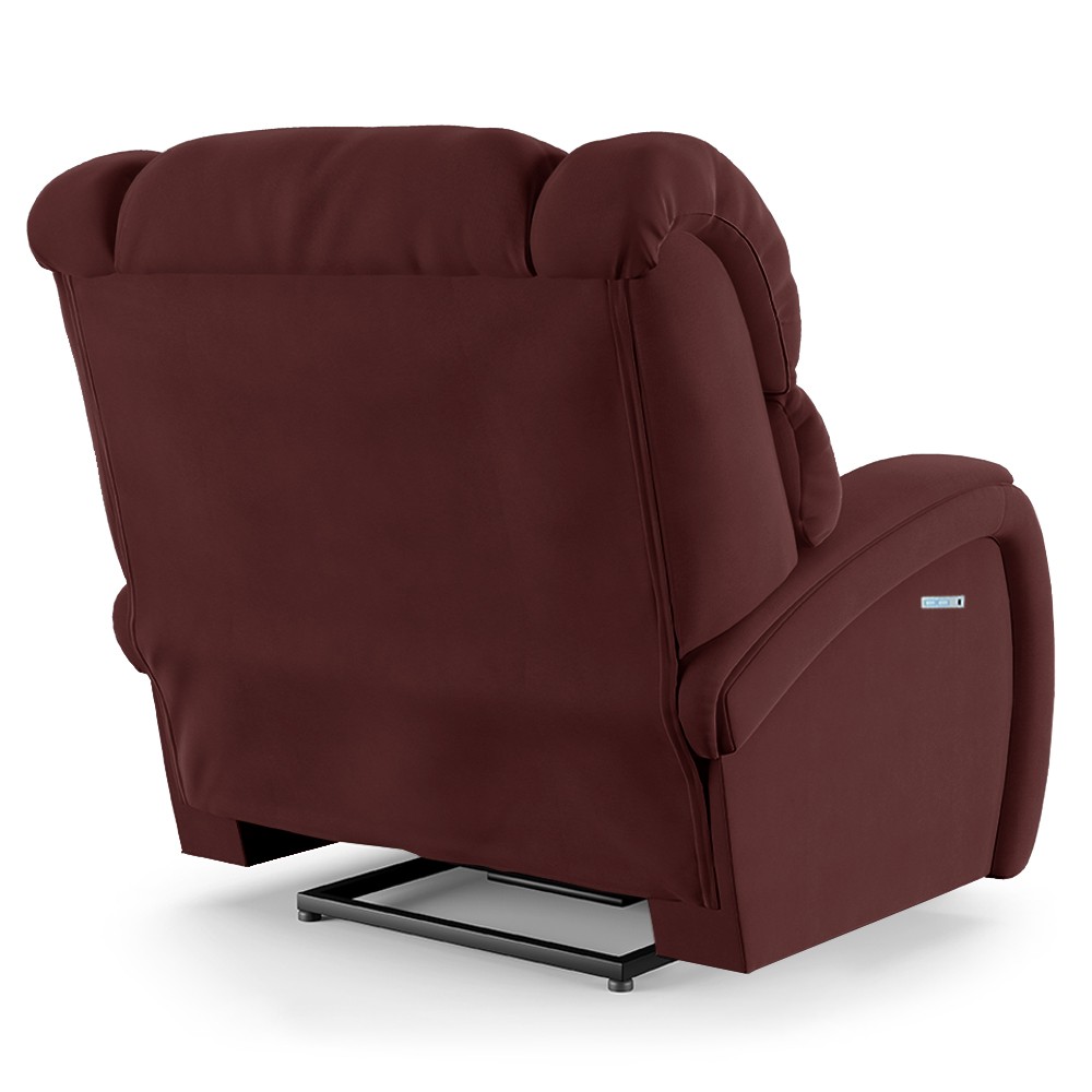 Poltrona do Papai Reclinável Kalie Elétrica Botão LED Massagem FH9 Veludo Vinho - Mpozenato