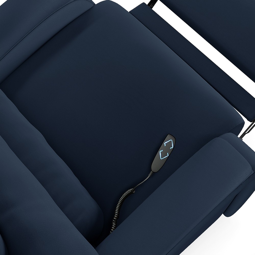 Poltrona do Papai Reclinável Kalie Elevação Lift Elétrico FH9 PU Azul - Mpozenato