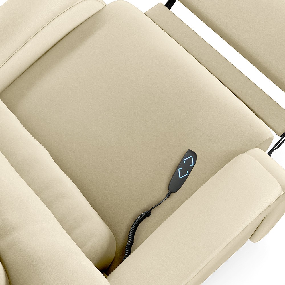 Poltrona do Papai Reclinável Kalie Elevação Lift Elétrico FH9 PU Bege - Mpozenato