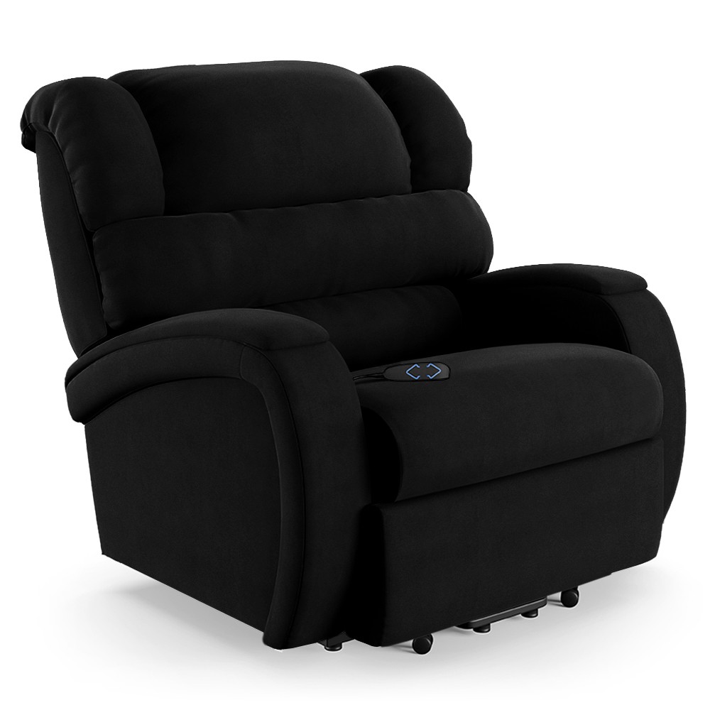 Poltrona do Papai Reclinável Kalie Elevação Lift Elétrico FH9 Veludo Preto - Mpozenato
