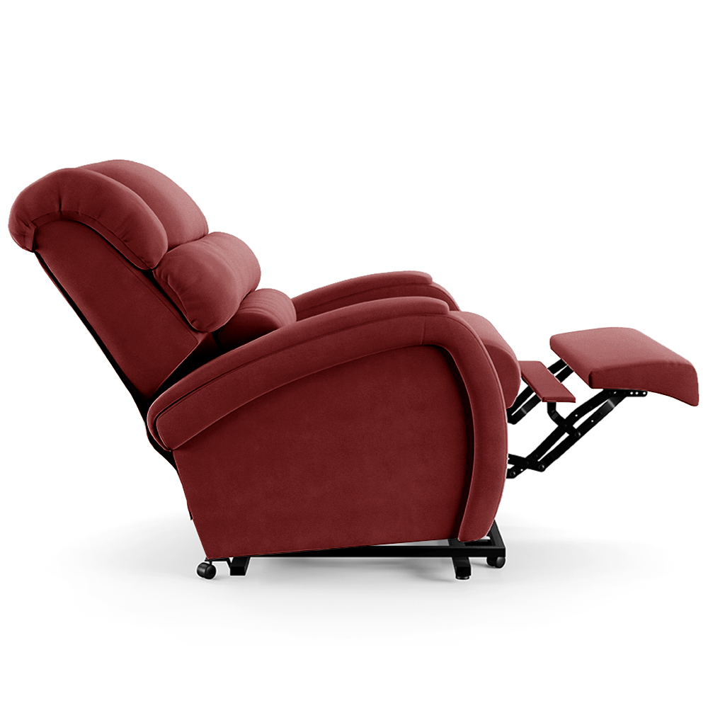 Poltrona do Papai Reclinável Kalie Elevação Lift Elétrico FH9 Veludo Vermelho - Mpozenato