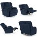 Poltrona do Papai Reclinável Kalie Glider Giratória FH9 PU Azul - Mpozenato