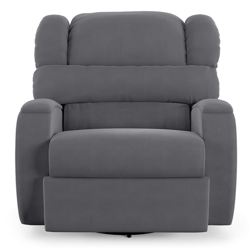Poltrona do Papai Reclinável Kalie Glider Giratória FH9 Veludo Cinza - Mpozenato