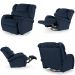 Poltrona do Papai Reclinável Kalie Glider Giratória Massagem FH9 PU Azul - Mpozenato