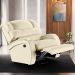 Poltrona do Papai Reclinável Kalie Glider Giratória Massagem FH9 PU Bege - Mpozenato