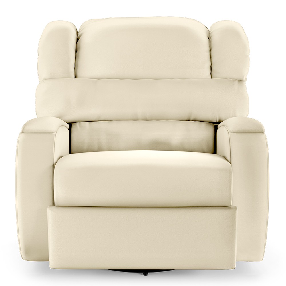 Poltrona do Papai Reclinável Kalie Glider Giratória Massagem FH9 PU Bege - Mpozenato
