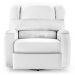 Poltrona do Papai Reclinável Kalie Glider Giratória Massagem FH9 PU Branco - Mpozenato