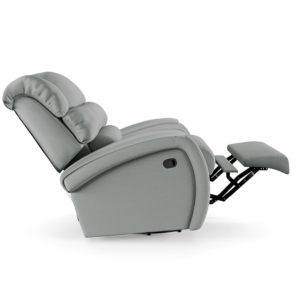 Poltrona do Papai Reclinável Kalie Glider Giratória Massagem FH9 PU Cinza - Mpozenato