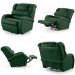 Poltrona do Papai Reclinável Kalie Glider Giratória Massagem FH9 PU Verde Musgo - Mpozenato