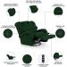Poltrona do Papai Reclinável Kalie Glider Giratória Massagem FH9 Veludo Verde - Mpozenato