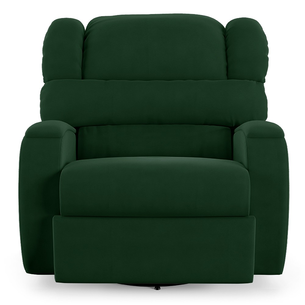 Poltrona do Papai Reclinável Kalie Glider Giratória Massagem FH9 Veludo Verde - Mpozenato