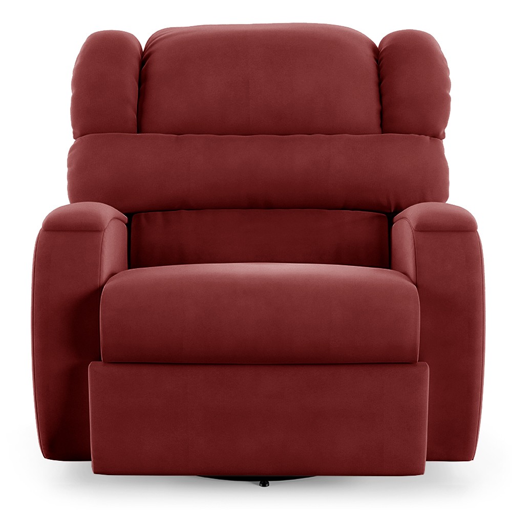 Poltrona do Papai Reclinável Kalie Glider Giratória Massagem FH9 Veludo Vermelho - Mpozenato