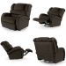 Poltrona do Papai Reclinável Kalie Glider Giratória USB FH9 PU Marrom - Mpozenato