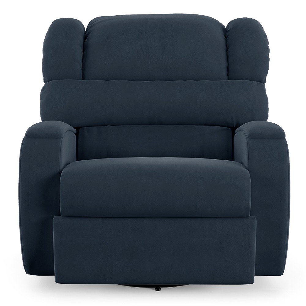 Poltrona do Papai Reclinável Kalie Glider Giratória USB FH9 Veludo Azul - Mpozenato