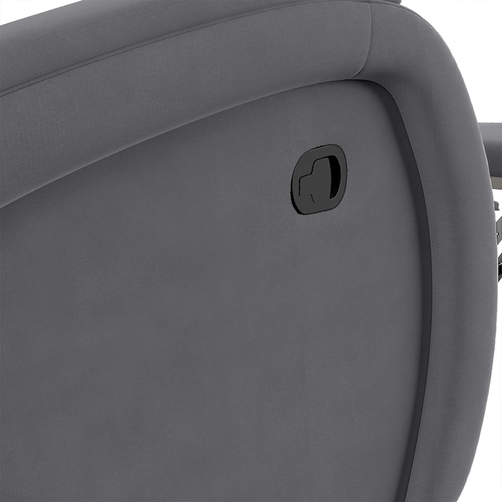 Poltrona do Papai Reclinável Kalie Glider Giratória USB FH9 Veludo Cinza - Mpozenato
