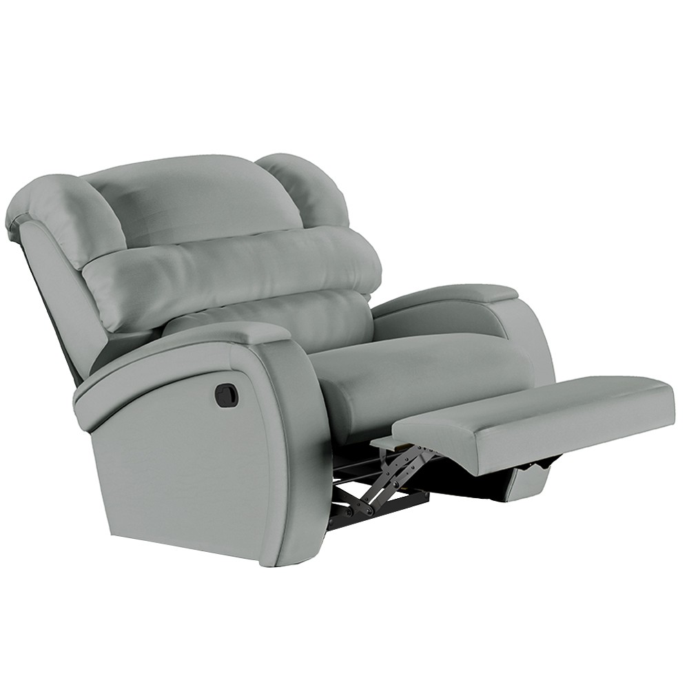 Poltrona do Papai Reclinável Kalie Manual Gatilho FH9 PU Cinza - Mpozenato